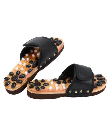 Verdant touch foot massage slippers reflexology naturopathy foot massage slippers acupuncture health care shoes for women and men black size 38