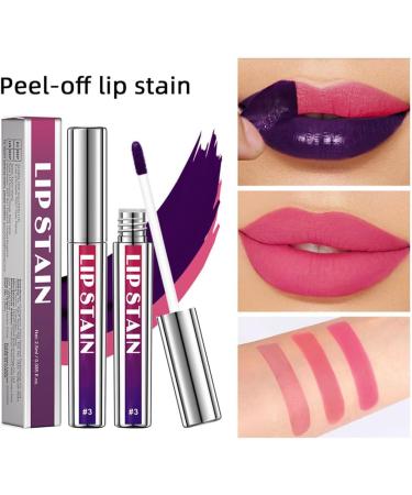 Baorder 3PCS Peel Off Lip Liner Stain Matte Peel Off Lip Gloss High Pigmented Long Lasting Lip Stain Peel Off Peel Off Lip Tint Stain Nonstick Liquid Lipstick Lip Stain Liner - Buy Online on GoSupps.com