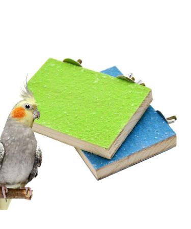 2 Pack Colorful Bird Perch Stand Platform Natural Wood Playground Paw Grinding Clean for Pet Parrot Budgies Parakeet Cockatiels Conure Lovebirds Rat Mouse Cage Accessories Exercise Toys