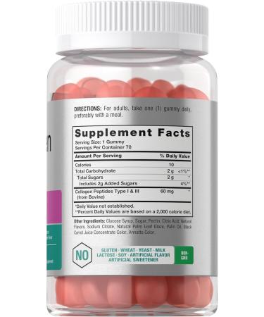 Horb ach Collagen Gummies | 70 Count | Strawberry Flavored Gummy | Hydrolyzed Collagen Type 1 and 3 | Non-GMO Gluten Free 70 Count (Pack of 1) - Buy Online on GoSupps.com