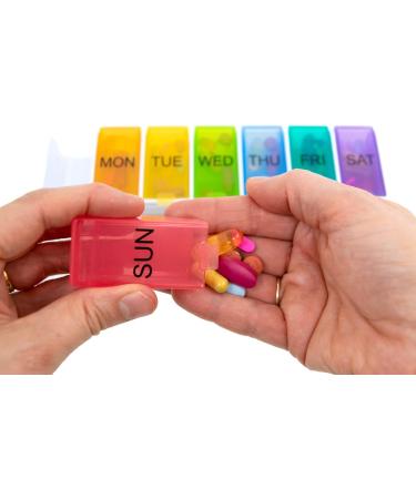 Weekly Pill Organizer - 7 Day Rainbow Detachable Medicine Box for Vitamins & Supplements - International Shipping Available - Buy Online on GoSupps.com