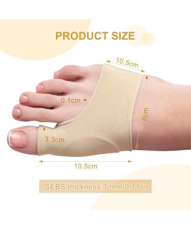 MxTimwan Hallux Valgus Socks - 2 Pairs for Toe Pain Relief | Beige Correction & Foot Comfort | Unisex Size L - Buy Online on GoSupps.com