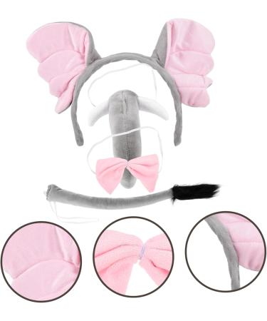 Mikinona 1 Set Elephant Headband Tail Decor Party Female Hairband Elephant Photo Props Elephant Ear Hair Wear Elephant Halloween Elephant Headdress Suite Fabric Child - Buy Online on GoSupps.com