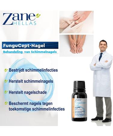 Zane Hellas FunguCept Nail Fungal nail solution Fungal nail solution for discolored thickened crumbled and fungal nails Visible results in 4 weeks 033oz 10ml - Buy Online on GoSupps.com