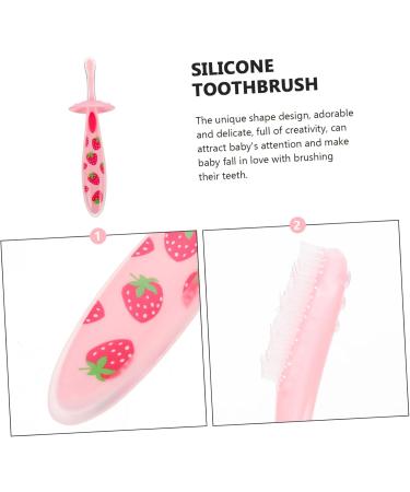 Frcolor Baby Toothbrush Cleaning Brush - Portable Toddler Toothbrush for Children - Pink - Essential Baby Care Supply - Buy Online on GoSupps.com
