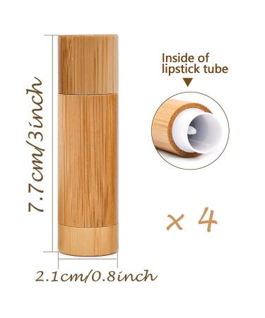 Buy 4 Refillable Bamboo Lipstick Tubes - Eco-Friendly Containers for DIY Lip Balm & Care Cream - Buy Online on GoSupps.com