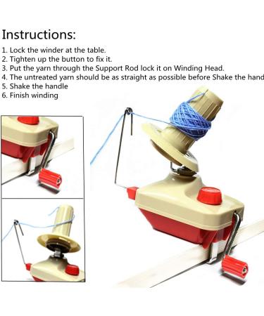 Yarn Ball Winder Kit with Accessories - Hand-Operated Swift Fiber String Wool Winder Machine for Family | Includes 4 Pompom Makers, 10 Knitting Stitch Markers, Needles, and Scissors - Buy Online on GoSupps.com