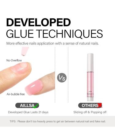 AILLSA Press on Nails Short - Soft Gel Square Fake Nails Kit | 15 Sizes, 30 Pcs, Lightweight & Comfortable | Reusable Glue On Nails | Mothers Day Gift - Cherry Pink - Buy Online on GoSupps.com