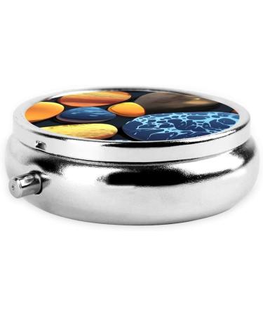 Yellow Round Pill Box Organizer - 3 Compartments Portable Travel Solution for International Use - Buy Online on GoSupps.com