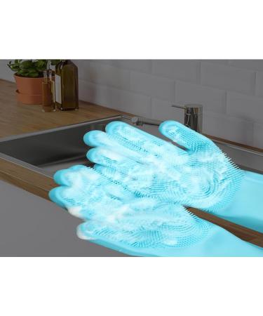 Multifunctional Silicone Dishwashing Gloves for Household Waterproof Kitchen Cleaning Gloves Thin Pet Bath Gloves gray One-size-fits-all - Buy Online on GoSupps.com