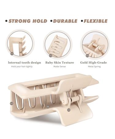 8 Pack Large Claw Clips for Thick Hair - Variety Pack for Women - Strong Hold Jaw Clips for Thick Hair - Nonslip Neutral Claw Clips (4.1'' 4.7'') - Buy Online on GoSupps.com