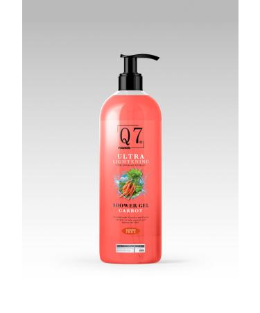 Q7PARIS Carrot Ultra-Lightening Shower Gel | Infused with Licorice and Carrot Extract | Calm Sweet Fragrance Soothing & nourishing Gel for Men and Women - 1000ML