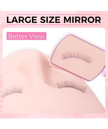 Buy Flexible Large Square Lash Mirror - 260 Rotating Portable Eye Mirror for Eyelash Extensions | Adjustable & Perfect for Lash Techs - Pink - Buy Online on GoSupps.com