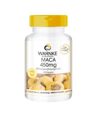 Maca 450mg - high dosage - vegan - 60 capsules - yellow maca root | Warnke Vitalstoffe - Quality from German pharmacies