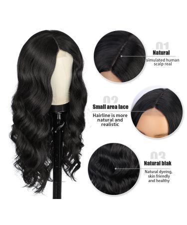 ORSUNCER Long Black Body Wave Wig for Women - Natural Curly Synthetic Hair Wig for Daily & Party Use - Buy Online on GoSupps.com