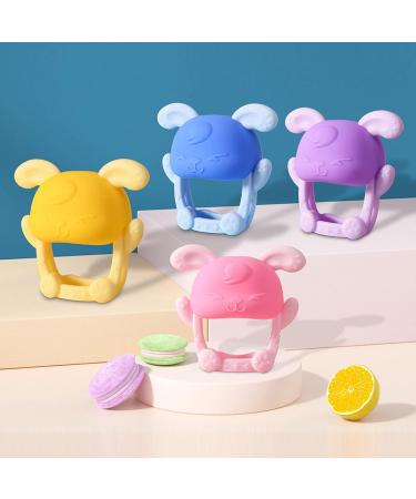 Xiaoxin Baby Bite Toys - Silicone Bite Gloves & Pacifiers for Toddlers 3+ Months | Safe Removable Pink Teething Ring - Buy Online on GoSupps.com
