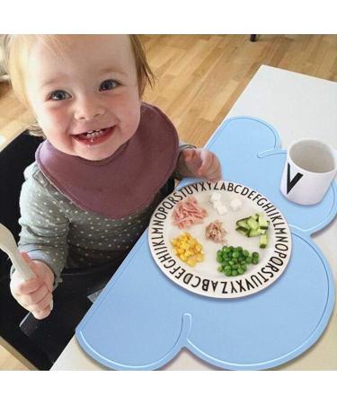 2 PCS Kids Non-Slip Silicone Cloud Placemats - Heat Resistant Baby Feeding Plates | Portable & Travel-Friendly Tableware for Toddlers & Infants - Light Blue - Buy Online on GoSupps.com