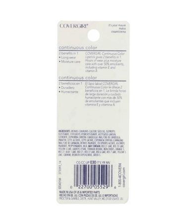 Buy Cover Girl Continuous Color Cream Lipstick - Its Your Mauve #030 (0.13 Oz) | International Shipping Available - Buy Online on GoSupps.com