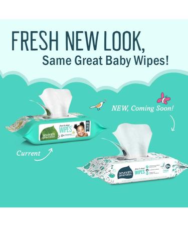 Seventh Generation Baby Wipes - Unscented & Sensitive - 64 Count (2 Pack) - Buy Online on GoSupps.com