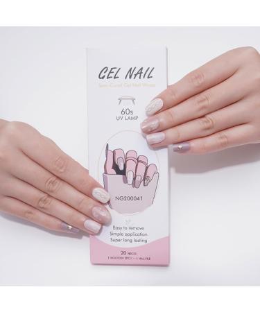 Semi Cured Gel Nail Strips - 20 pcs Salon-Quality Manicure Set in Snowflake Design - Buy Online on GoSupps.com