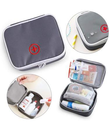 Easy Carry Mini Medicine Container - Travel-Friendly Multi-Pocket Design - 13x10x4cm - Gray - Buy Online on GoSupps.com