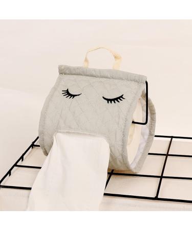 Toilet Paper Roll | Cotton Cute Eyelash Shape Toilet Roll Holder | Toilet Paper Dispenser Box for Camping Bathroom RV Car Travel No Glue or Drill Needed Gray - Buy Online on GoSupps.com