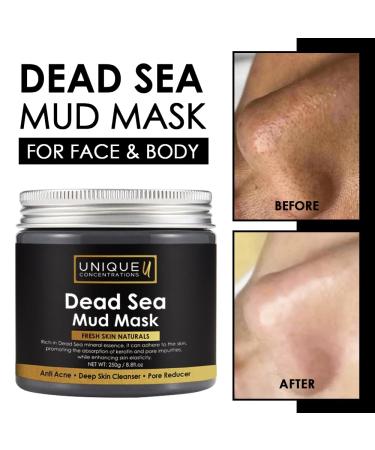 Dead Sea Mud Mask for Face & Body - Detoxify & Exfoliate Oily Skin Acne Blackheads - 100% Natural Mineral Formula - 8.8 oz - Buy Online on GoSupps.com