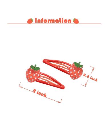 Crystal Strawberry Hair Clips - 2pcs Resin Fruit Barrettes for Girls - Buy Online on GoSupps.com