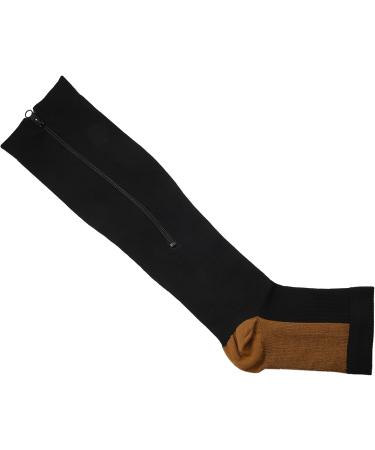 Shuimitao Compression Stockings - Open Tip Varicose Veins Support Nylon Zipper Knee-High Socks in Black & Tongue Sizes L/XL & XXL - Comfortable Elastic Wear for Enhanced Circulation - Buy Online on GoSupps.com