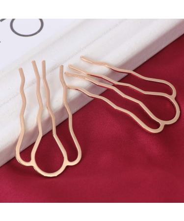 Lurrose 6pcs Metal Hair Combs Pins - 4 Teeth Side Combs for DIY Updo Accessories | Golden Hairpins for Women & Girls - International Shipping Available - Buy Online on GoSupps.com