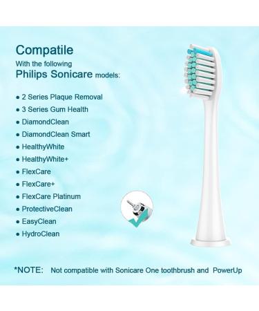 8 Pack Compatible Replacement Toothbrush Heads for Philips Sonicare Electric Toothbrush - Fits DiamondClean, ProtectiveClean, EasyClean, FlexCare, HealthyWhite - Blue - Buy Online on GoSupps.com