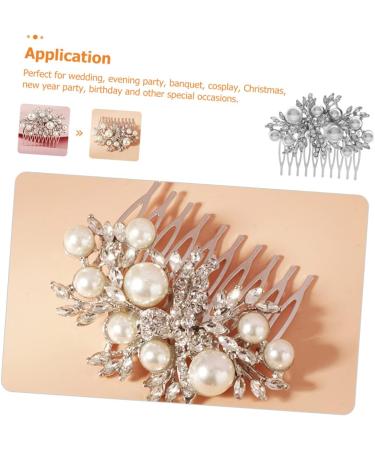NUSITOU Bridal Comb Bridal Hair Comb Bridesmaid Hair Comb Rhinestone Hair Comb Bride Pearls Hair Comb Wedding Hair Comb Wedding Hair Accessory Bride Hair Comb - Buy Online on GoSupps.com