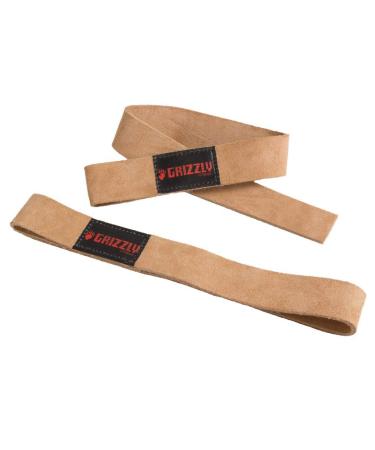Grizzly Fitness 1.5" Premium Genuine Leather Lifting Wrist Straps for Men and Women | Sold in Pairs | One Size | Used by Pros to increase Grip Strength and Reduce Slipping | 1.5 Wide x 20.5" Long