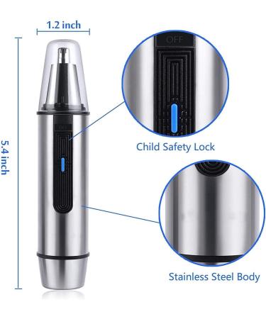Professional Ear and Nose Hair Trimmer - Painless Battery-Operated Clipper for Men & Women - IPX7 Waterproof Dual Edge Blades - Buy Online on GoSupps.com