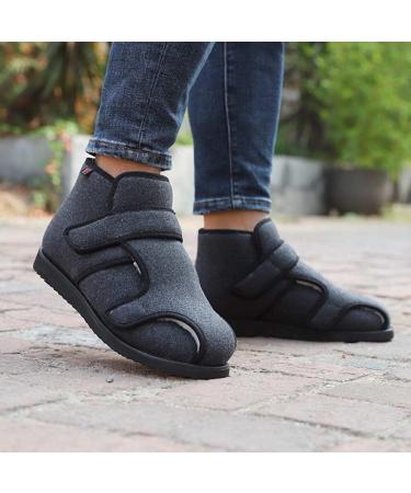 Yytcsjz Diabetic Shoes - Adjustable Warm House Shoes for Elderly with Swollen Feet, Edema, Plantar Fasciitis, Bunions, Arthritis - Gris, Size 9.5 - Buy Online on GoSupps.com