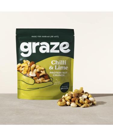 Graze Chilly & Lime Vegan Protein Snacks 100gx6 Bags - Healthy Alternative to Crisps, Mixed Nuts & Pretzels - Buy Online on GoSupps.com