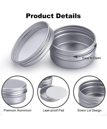 Aluminium Jars Small Aluminium Can Aluminium Jars Round Empty Metal Jars Container for Cream Lotion Powder Sample Makeup Storage 50 ml 10 Pieces - Buy Online on GoSupps.com