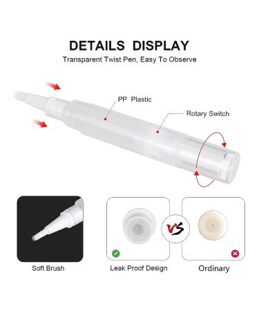 UPZIGS 5ml Transparent Twist Pen - Cuticle Oil Applicator, Nail & Eyelash Growth, Lip Gloss Container - 5 Pack - Buy Online on GoSupps.com