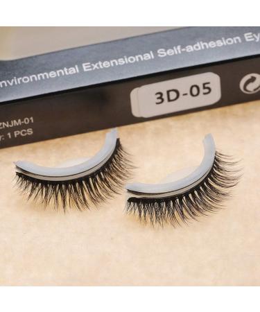 1 Pair 3D Professional False Eyelash Magnetic Eyelashes Self Adhesive Eyelashes No Stimulation False Eyelashes Extension Makeup Reusable Natural Hand Made Fake Eyelashes (05#) - Buy Online on GoSupps.com