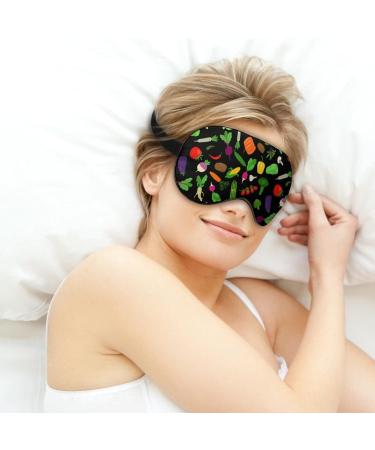 Colorful Vegetables Sleep Mask for Women - Adjustable Eye Shades & Comfortable Elastic Strap - Buy Online on GoSupps.com