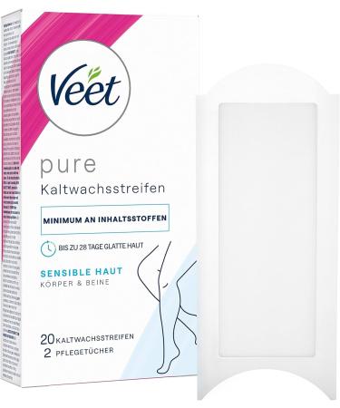 Veet cold wax strips for sensitive skin with almond oil 20 strips - Buy Online on GoSupps.com