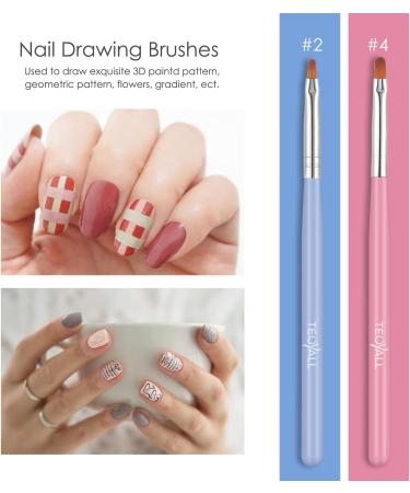 TEOYALL 7 PCS Gel Nail Brushes Set - Oval Flat & Builder Tips for Poly Gel Extension - Multicolor Nail Art Brushes - Buy Online on GoSupps.com