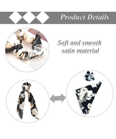Doromy Floral Hair Scarf Scrunchies - 5 Pack Chiffon Bow Hair Ties for Women and Girls - Buy Online on GoSupps.com