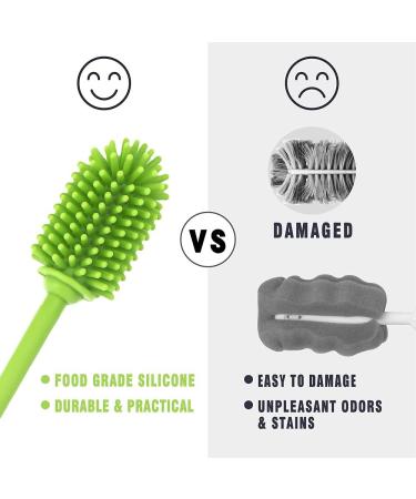 31cm Baby Bottle Cleaning Brush - Silicone Cleaner for Hydro Flask, Sports Bottles - Green (Qty 1) - Buy Online on GoSupps.com