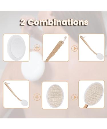 Calvage Aid 7-Piece Back Brush Set - Multifunctional Bathing Brush for Peeling Massage & Lotion Application - Long Stem Design for Easy Reach - Buy Online on GoSupps.com