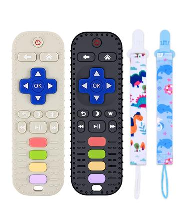 2 Pack Silicone Baby Teething Toys Pacifiers for Toddlers Infant Remote Control Shape Baby Teething Toys for Babies 6-12&12-18&18-24 Months Remote Teether for Baby Chew Toys Black+White - Buy Online on GoSupps.com