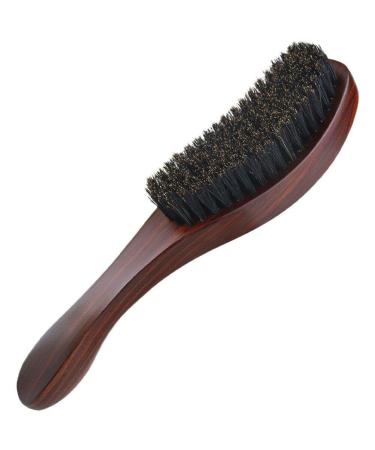 Hrippy beard brush wild boar bristle hair brush professional facial shaving brush for men mustache-cleaning hairdressing salon tool brown