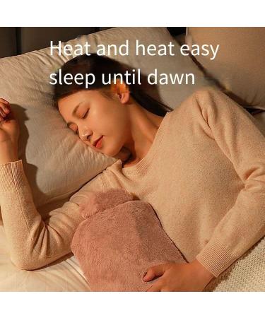 LUBOSE Hot Water Bottle 2000ml - Wool Covered Pink Plush for Warmth & Cold Compress - Buy Online on GoSupps.com