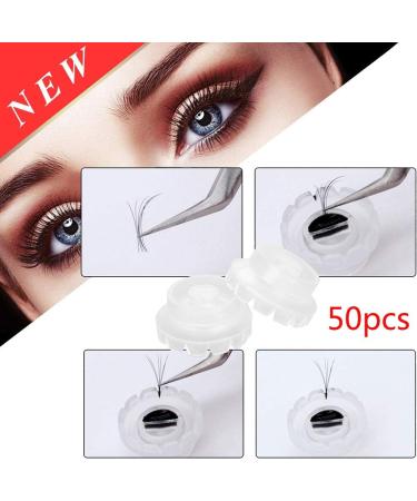 50Pcs Disposable Eyelash Glue Holder False Eyelashes Adhesive Stand Quick Blossom Cup Eye Lash Extension Tools - Buy Online on GoSupps.com