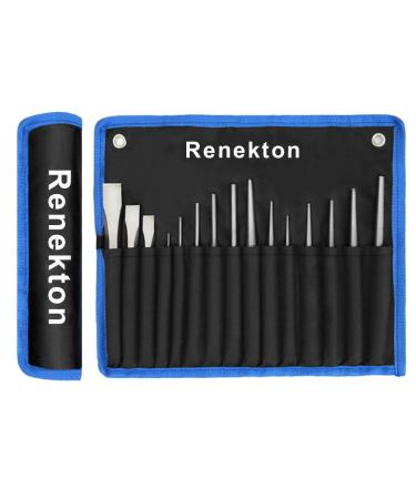 Renekton Punch and Chisel Set Includes Taper Punches Cold Chisels Pin Punches Center Punches Chisel Gauge and Black Oxford Packet 16 Pieces